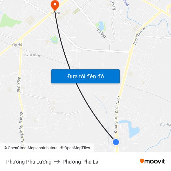 Phường Phú Lương to Phường Phú La map
