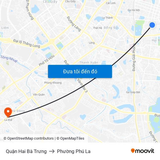 Quận Hai Bà Trưng to Phường Phú La map