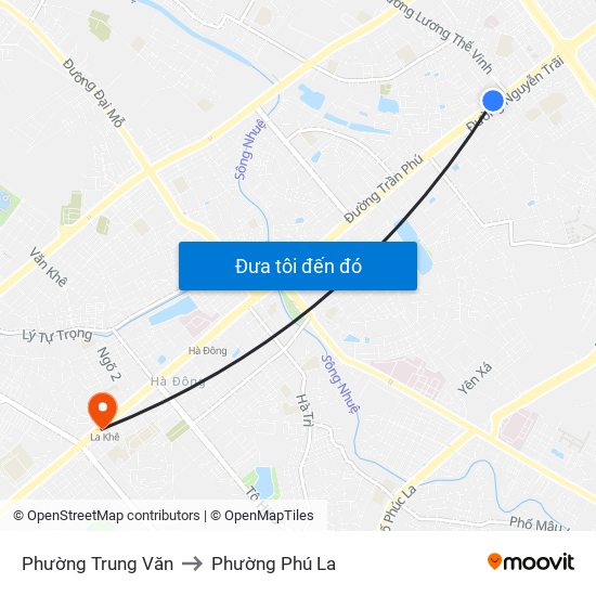 Phường Trung Văn to Phường Phú La map