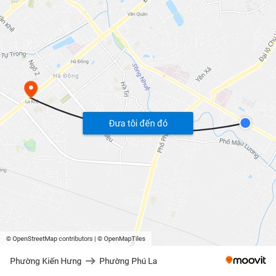 Phường Kiến Hưng to Phường Phú La map