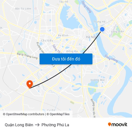 Quận Long Biên to Phường Phú La map