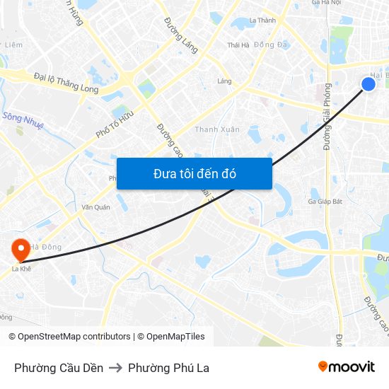 Phường Cầu Dền to Phường Phú La map