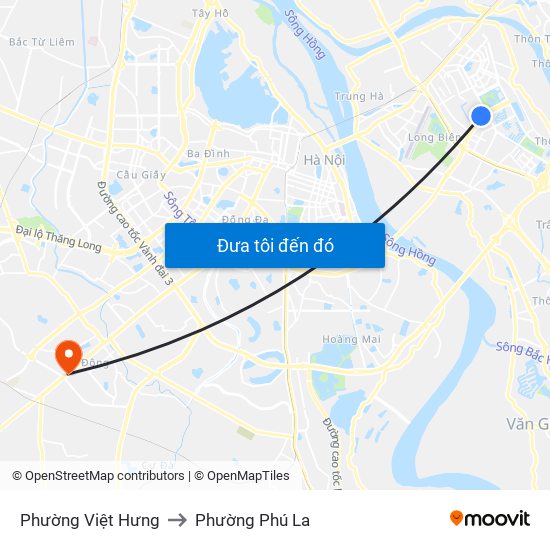 Phường Việt Hưng to Phường Phú La map