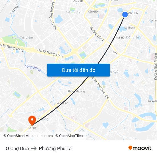 Ô Chợ Dừa to Phường Phú La map