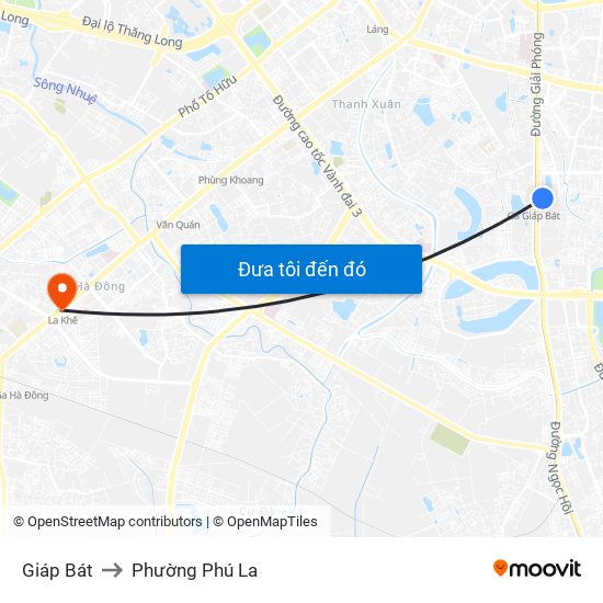 Giáp Bát to Phường Phú La map