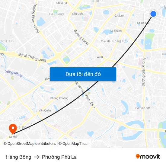 Hàng Bông to Phường Phú La map