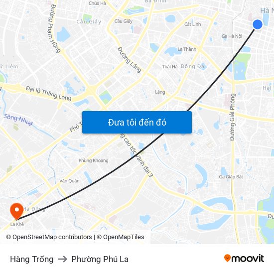 Hàng Trống to Phường Phú La map