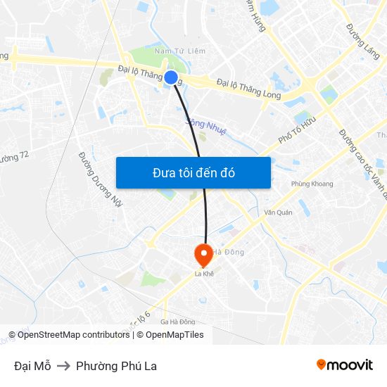 Đại Mỗ to Phường Phú La map