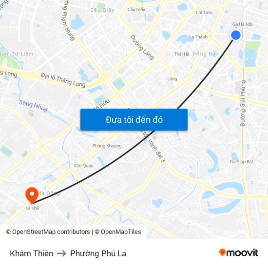 Khâm Thiên to Phường Phú La map