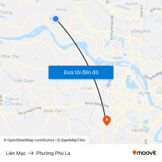 Liên Mạc to Phường Phú La map