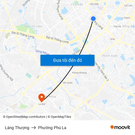 Láng Thượng to Phường Phú La map