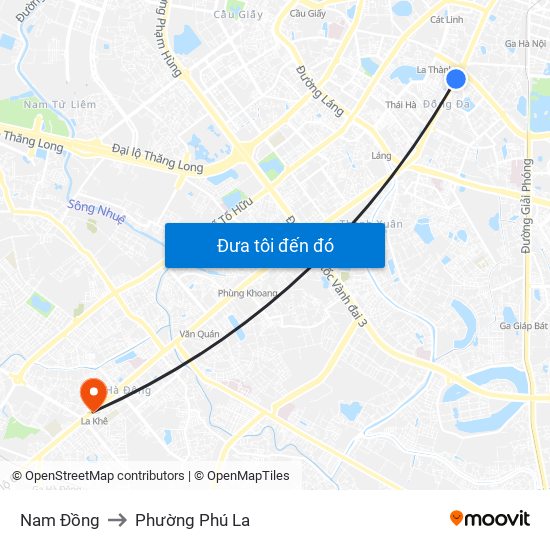 Nam Đồng to Phường Phú La map