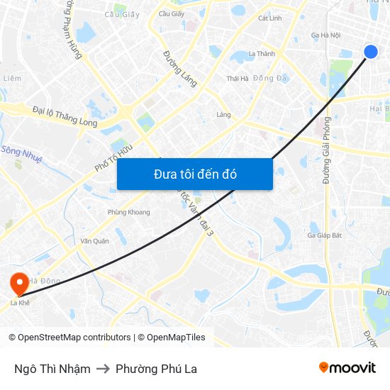 Ngô Thì Nhậm to Phường Phú La map