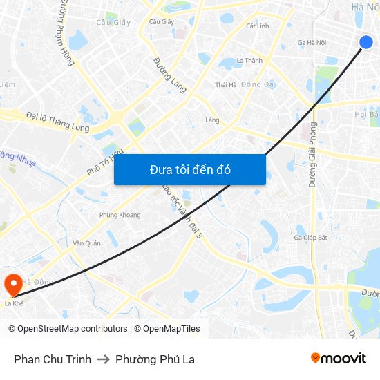Phan Chu Trinh to Phường Phú La map