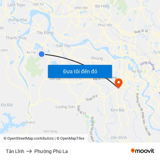 Tản Lĩnh to Phường Phú La map