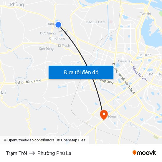 Trạm Trôi to Phường Phú La map