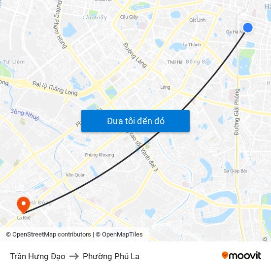 Trần Hưng Đạo to Phường Phú La map