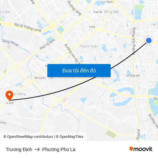 Trương Định to Phường Phú La map