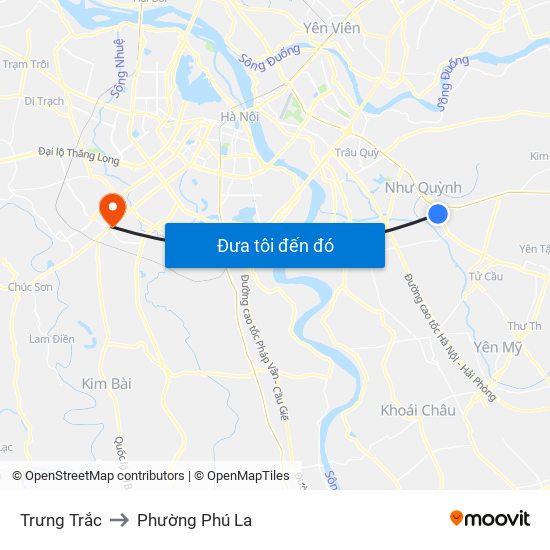 Trưng Trắc to Phường Phú La map