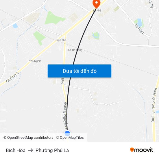 Bích Hòa to Phường Phú La map