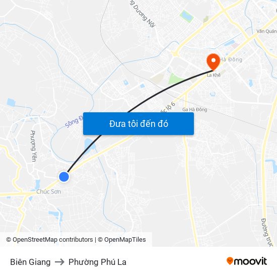 Biên Giang to Phường Phú La map