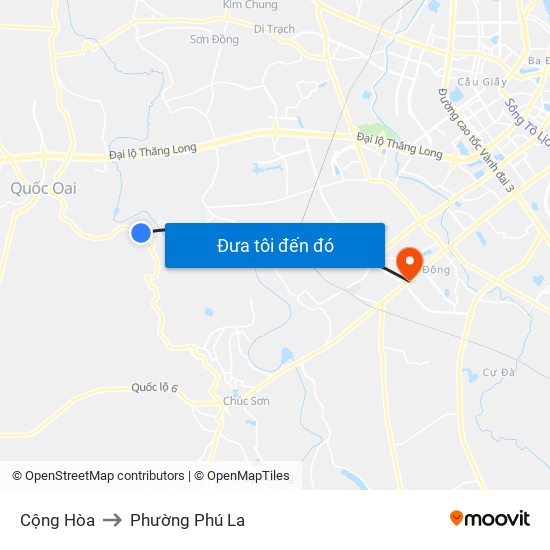 Cộng Hòa to Phường Phú La map
