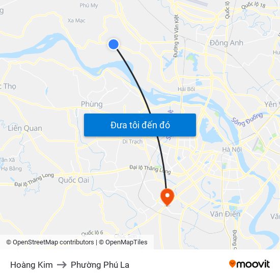 Hoàng Kim to Phường Phú La map