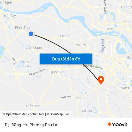 Đại Đồng to Phường Phú La map