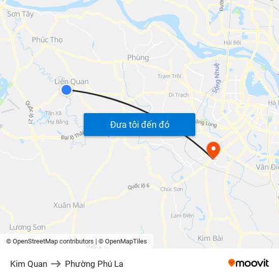 Kim Quan to Phường Phú La map