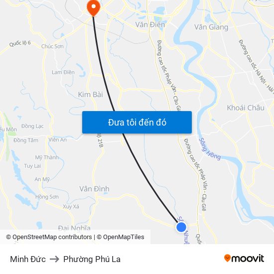 Minh Đức to Phường Phú La map