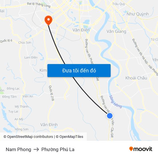 Nam Phong to Phường Phú La map