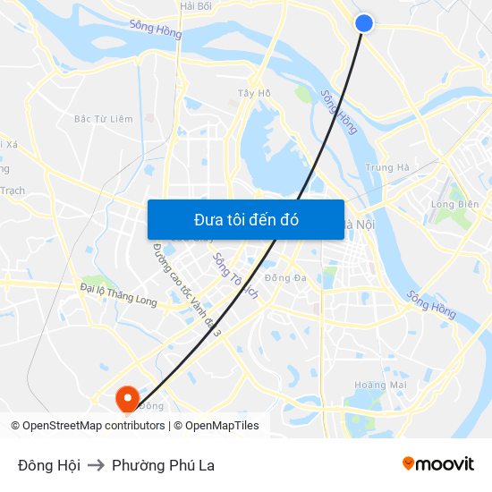Đông Hội to Phường Phú La map