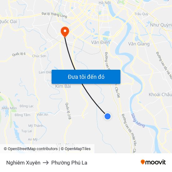 Nghiêm Xuyên to Phường Phú La map
