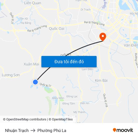 Nhuận Trạch to Phường Phú La map