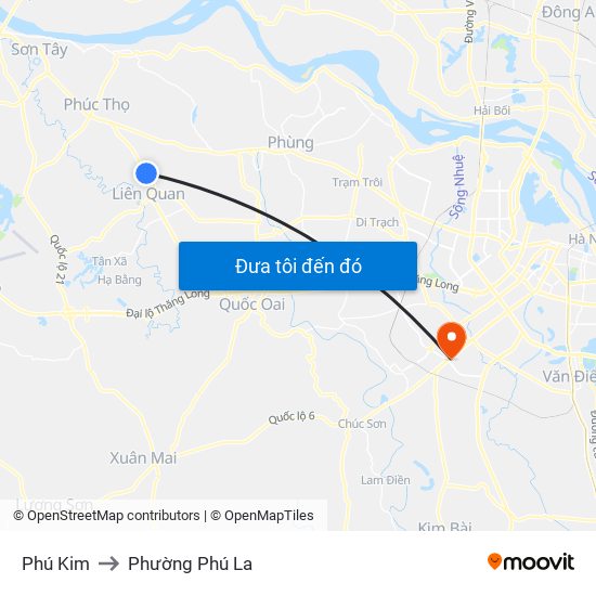 Phú Kim to Phường Phú La map