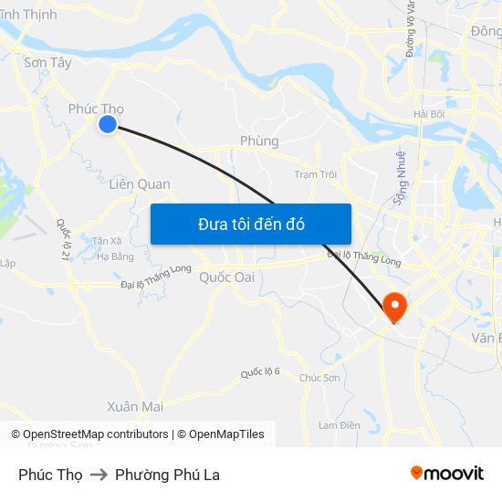Phúc Thọ to Phường Phú La map