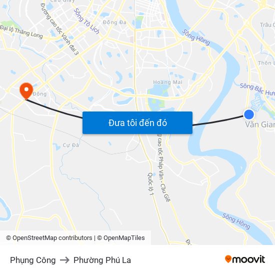 Phụng Công to Phường Phú La map