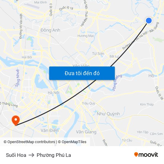 Suối Hoa to Phường Phú La map
