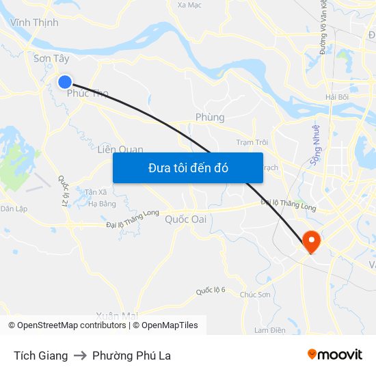 Tích Giang to Phường Phú La map