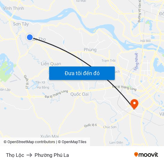 Thọ Lộc to Phường Phú La map