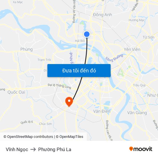 Vĩnh Ngọc to Phường Phú La map