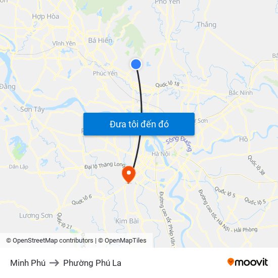 Minh Phú to Phường Phú La map