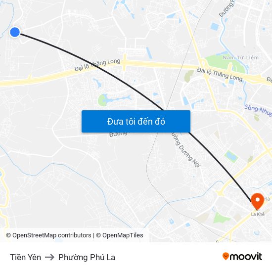 Tiền Yên to Phường Phú La map