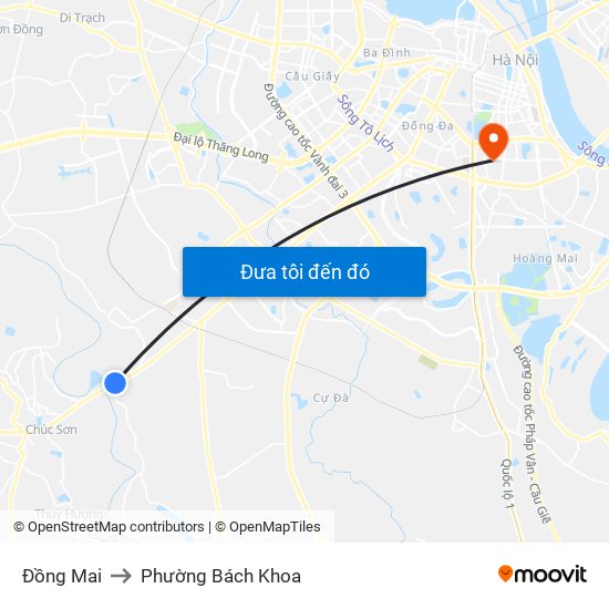 Đồng Mai to Phường Bách Khoa map