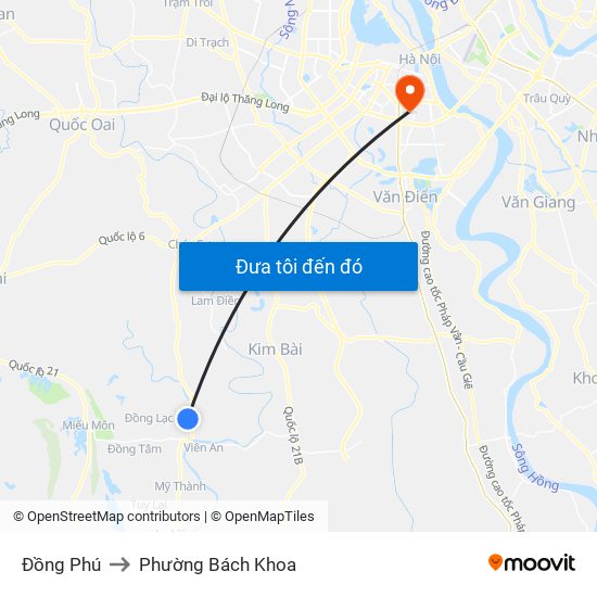 Đồng Phú to Phường Bách Khoa map