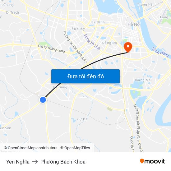 Yên Nghĩa to Phường Bách Khoa map