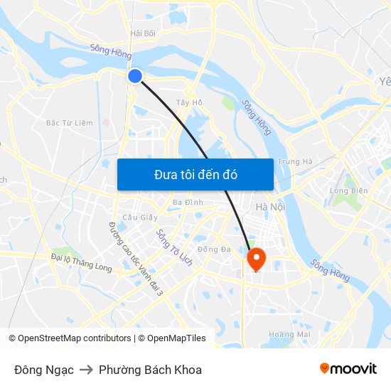 Đông Ngạc to Phường Bách Khoa map