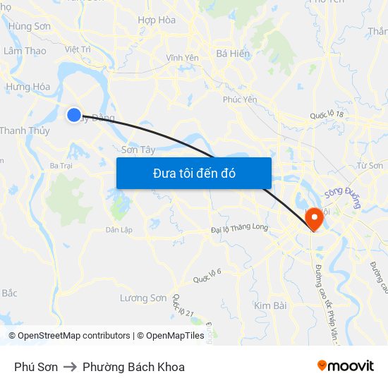 Phú Sơn to Phường Bách Khoa map
