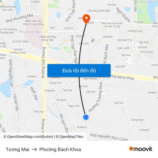 Tương Mai to Phường Bách Khoa map