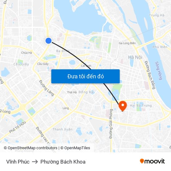 Vĩnh Phúc to Phường Bách Khoa map